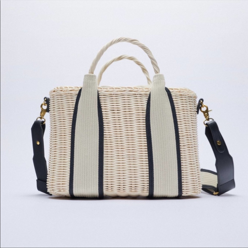 ZARA WOVEN NW/OT WICKER TOTE